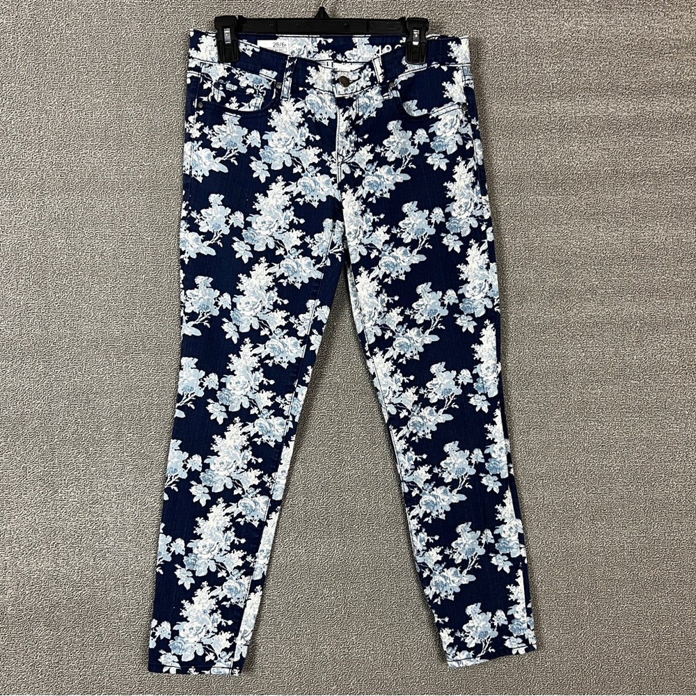Gap 1969 always skinny blue/white floral jeans size 28/6